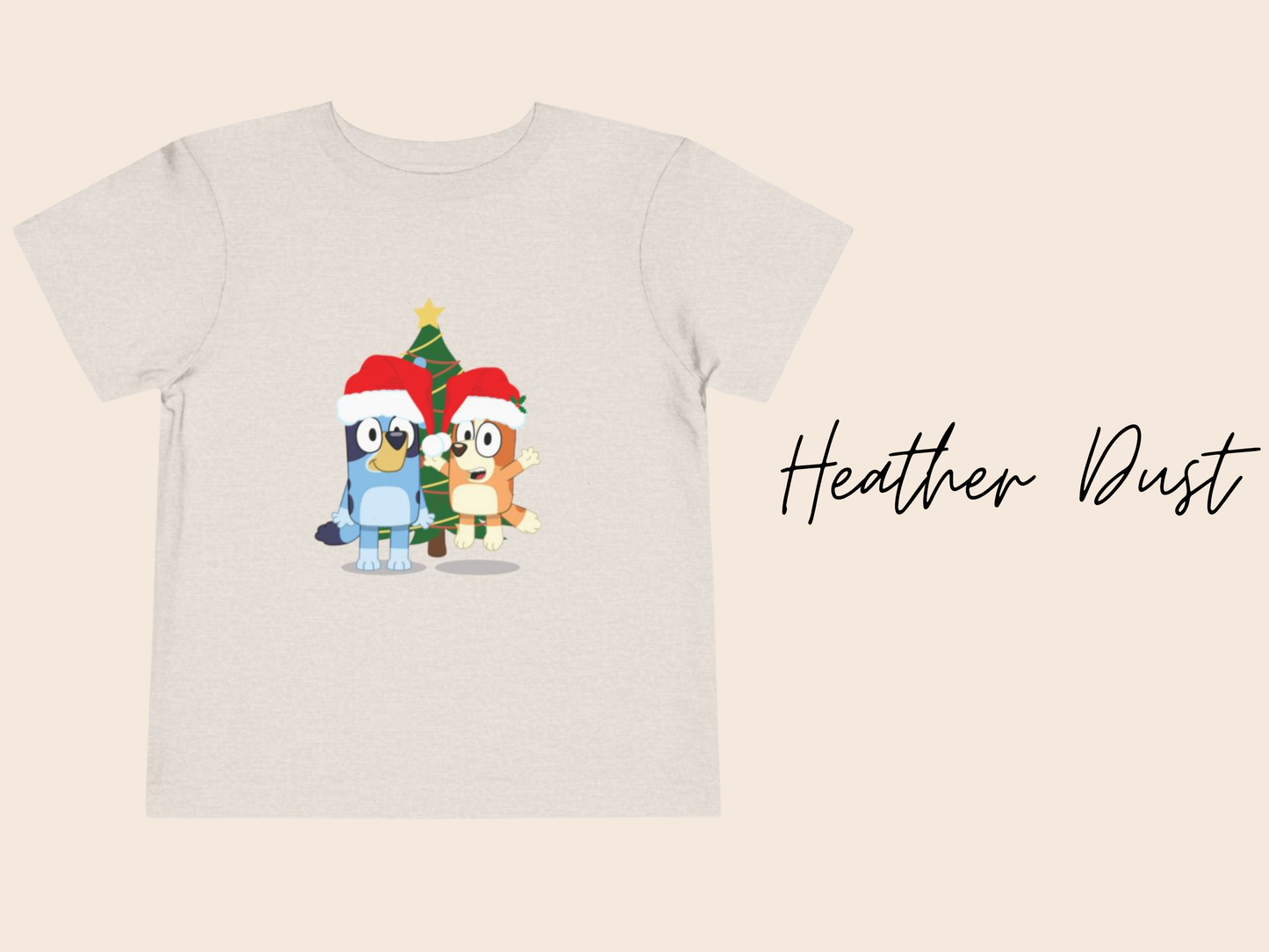 Bluey and Bingo Christmas Toddler T-Shirt | Bluey TV Show | Bluey Heeler, Winter, Christmas, Xmas, Trendy, Soft, Cute Kid's T-Shirt