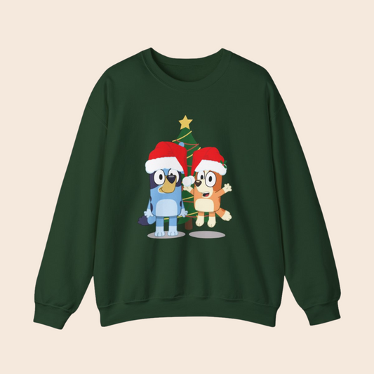 Bluey and Bingo - Bluey TV Show Christmas Crewneck Sweatshirt