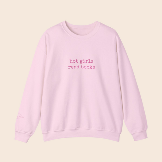 Hot Girls Read Books Crewneck Sweatshirt