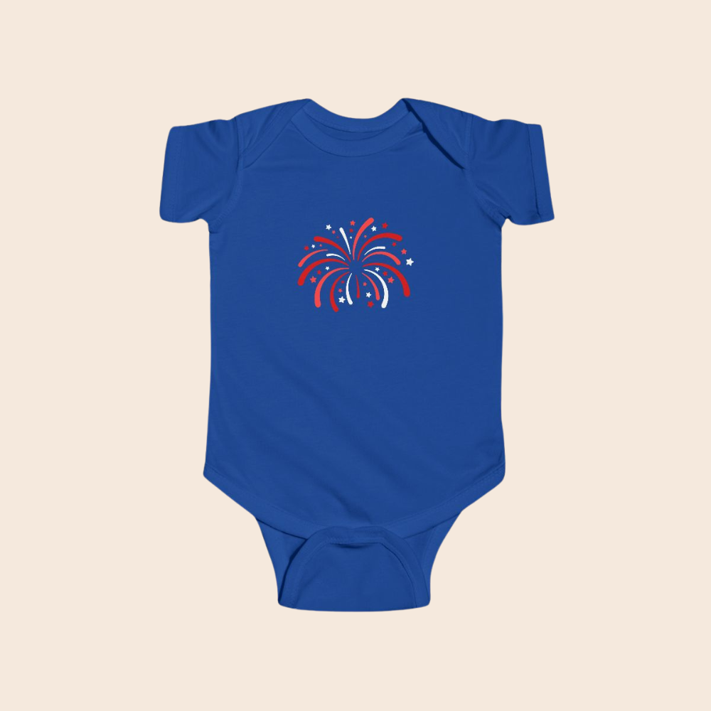 Fireworks Fourth of July Baby Bodysuit