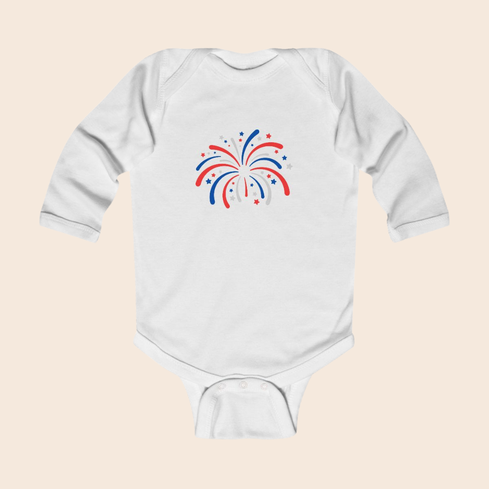 Fireworks Fourth of July Baby Bodysuit