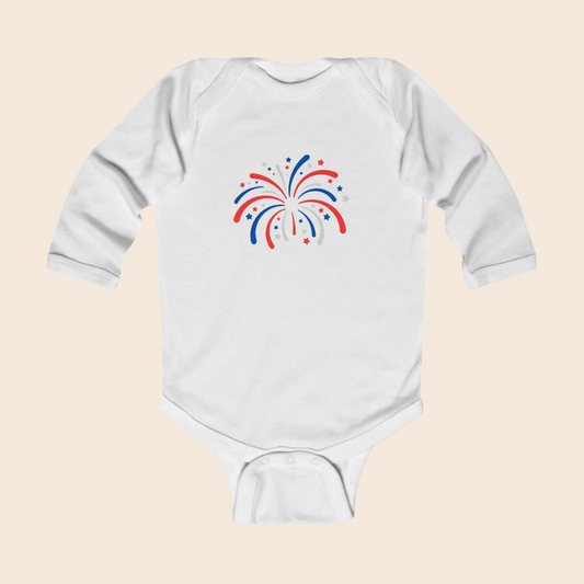 Fireworks Fourth of July Baby Bodysuit