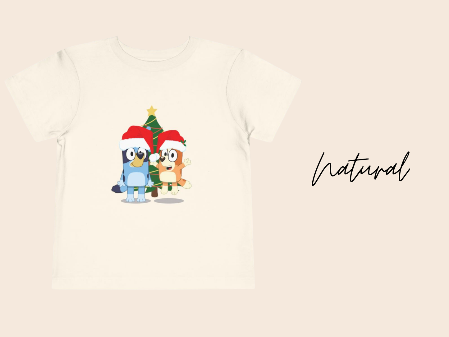 Bluey and Bingo Christmas Toddler T-Shirt | Bluey TV Show | Bluey Heeler, Winter, Christmas, Xmas, Trendy, Soft, Cute Kid's T-Shirt