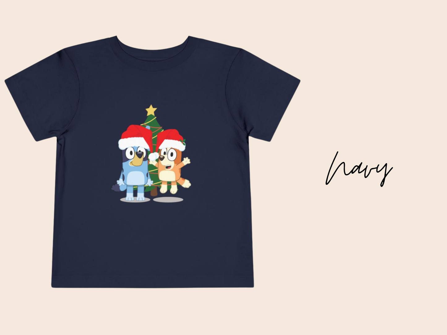 Bluey and Bingo Christmas Toddler T-Shirt | Bluey TV Show | Bluey Heeler, Winter, Christmas, Xmas, Trendy, Soft, Cute Kid's T-Shirt