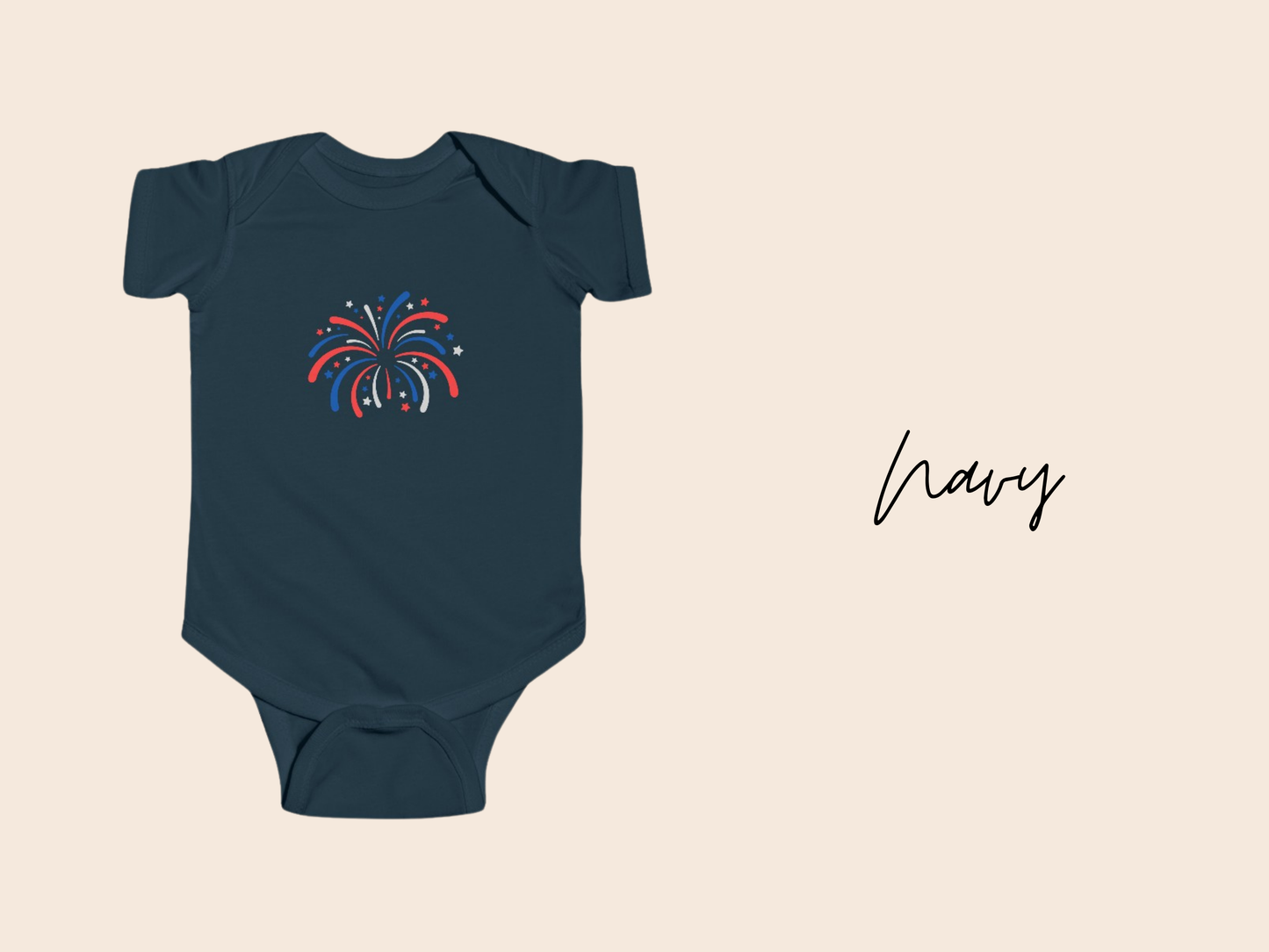 Fireworks Fourth of July Baby Bodysuit