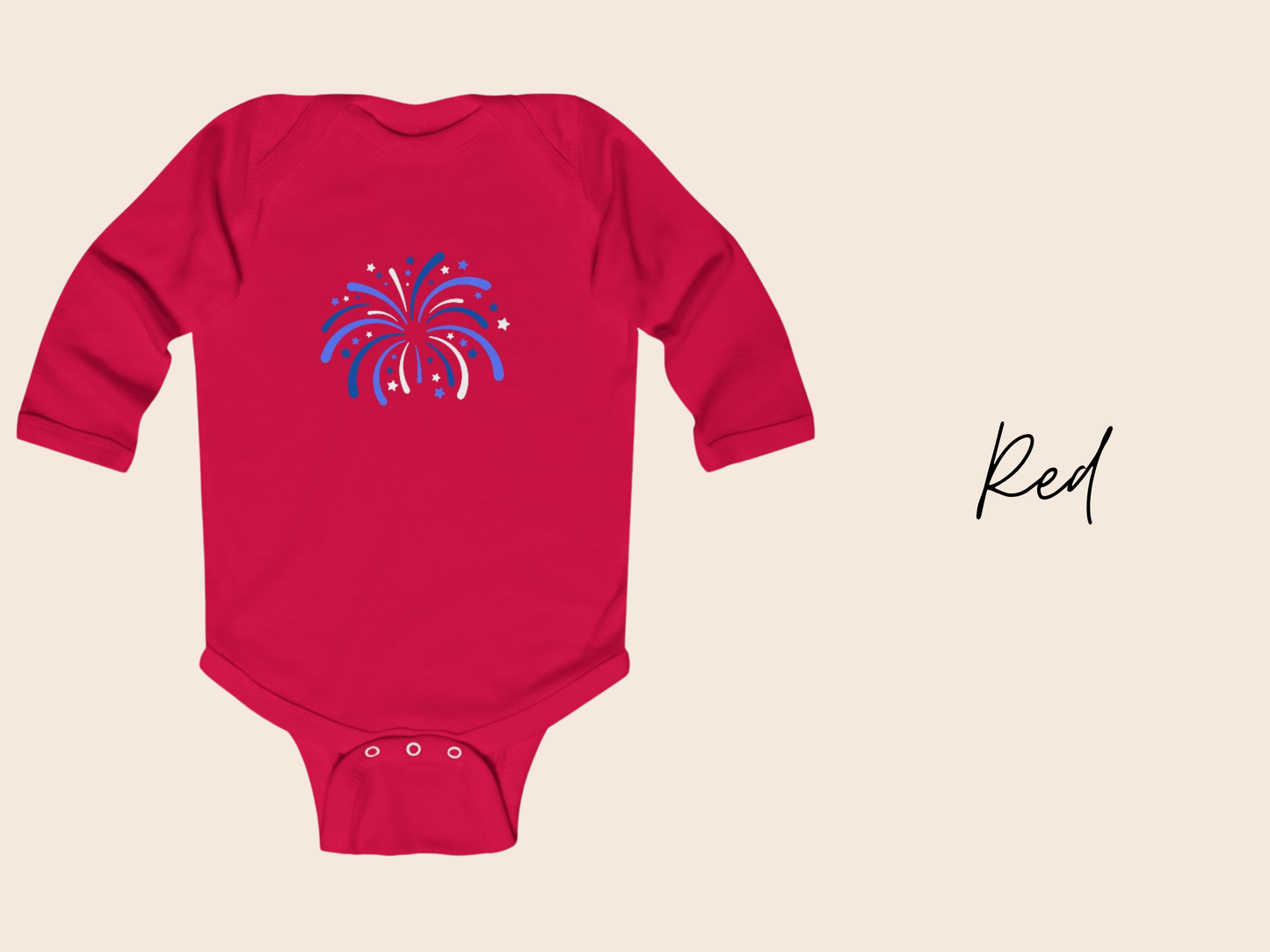 Fireworks Fourth of July Baby Bodysuit