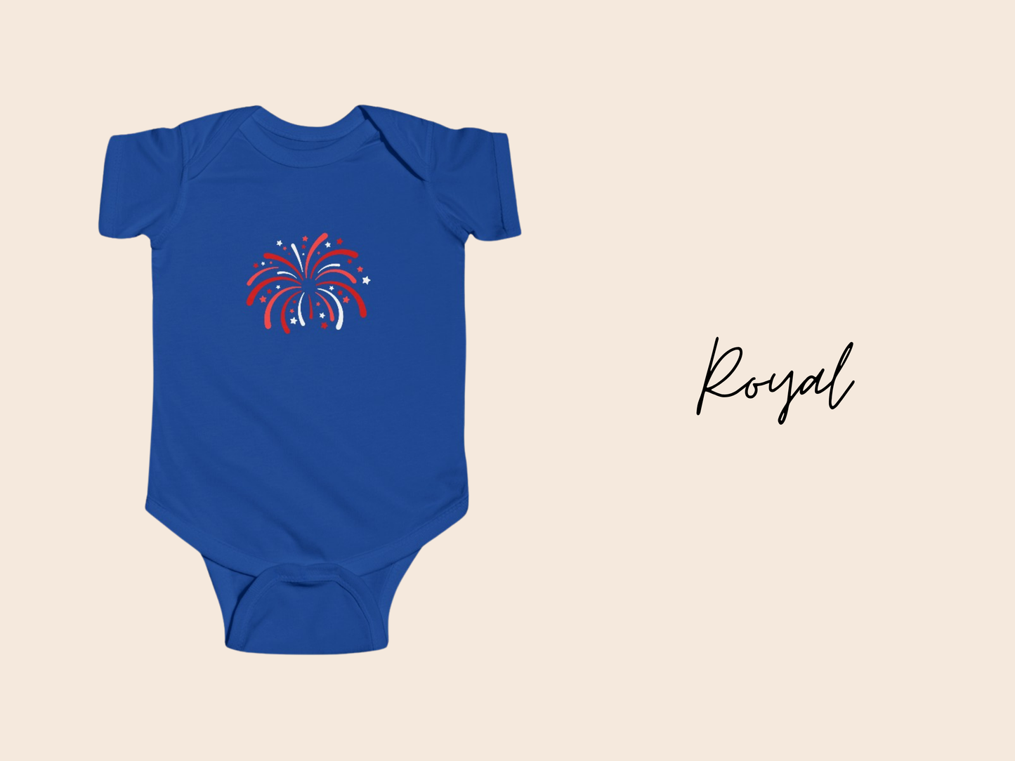 Fireworks Fourth of July Baby Bodysuit