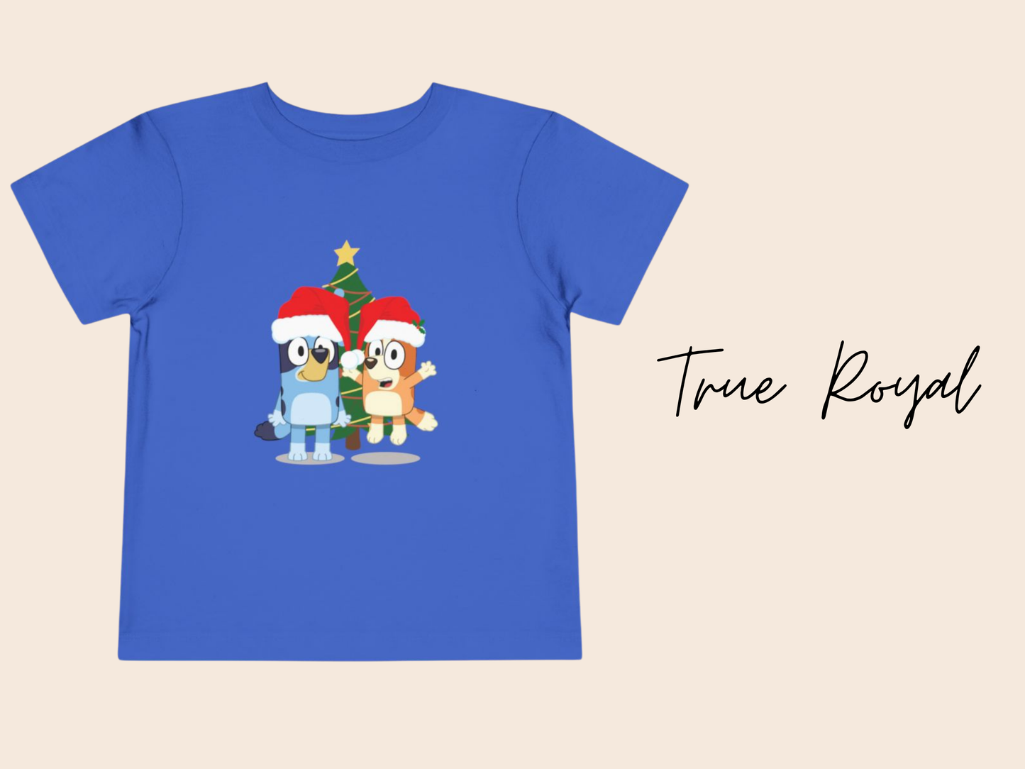 Bluey and Bingo Christmas Toddler T-Shirt | Bluey TV Show | Bluey Heeler, Winter, Christmas, Xmas, Trendy, Soft, Cute Kid's T-Shirt