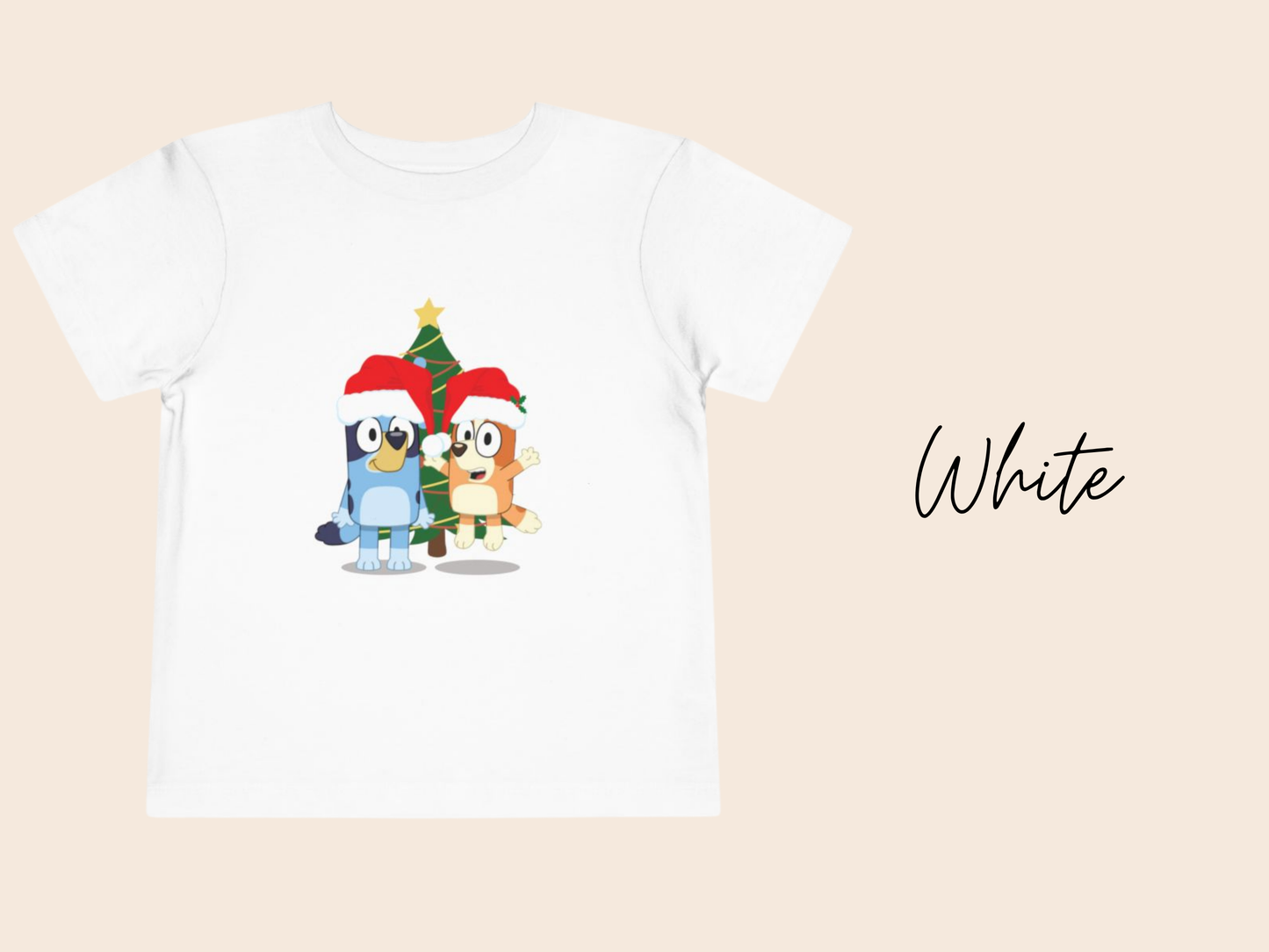 Bluey and Bingo Christmas Toddler T-Shirt | Bluey TV Show | Bluey Heeler, Winter, Christmas, Xmas, Trendy, Soft, Cute Kid's T-Shirt