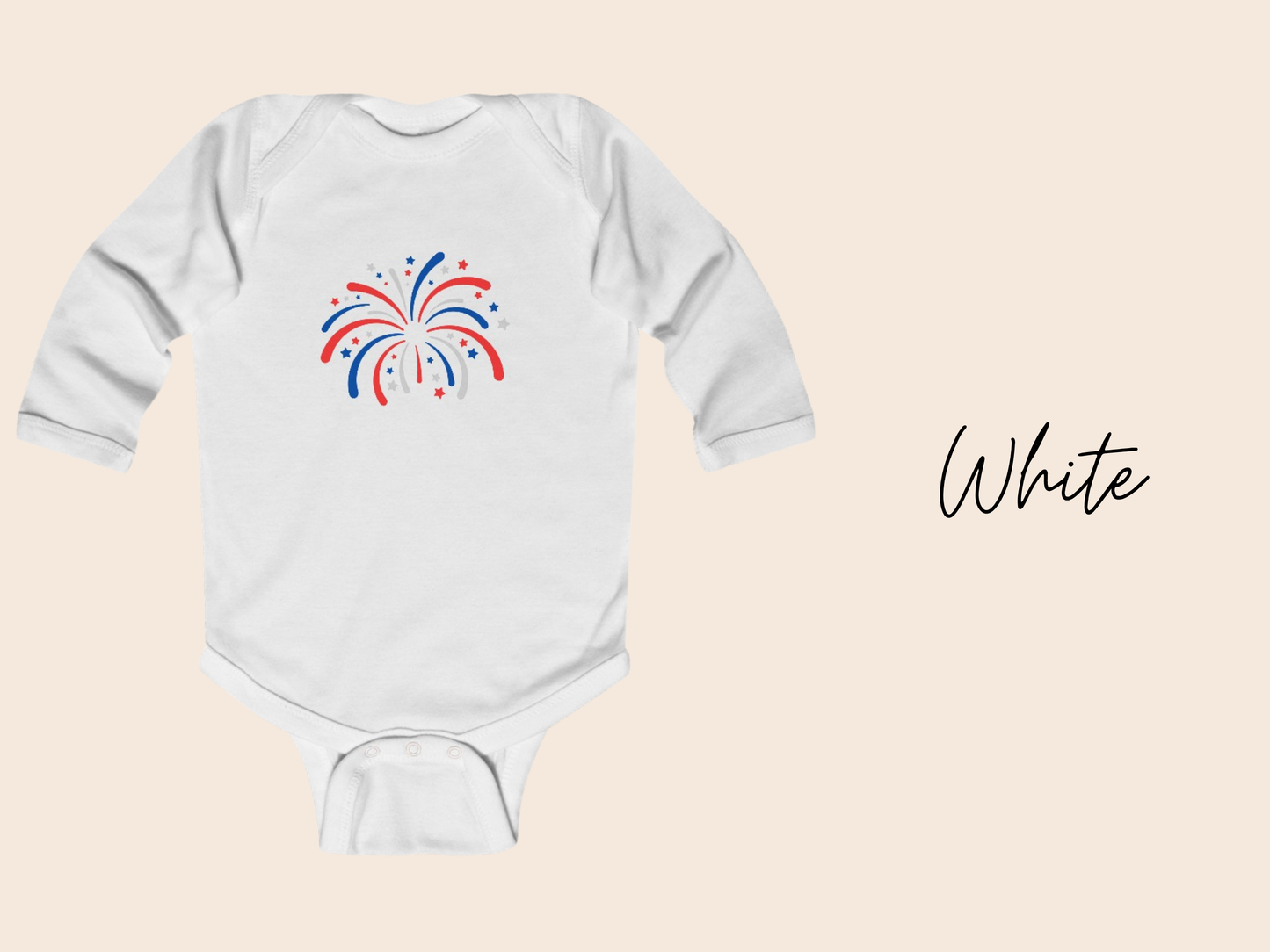 Fireworks Fourth of July Baby Bodysuit