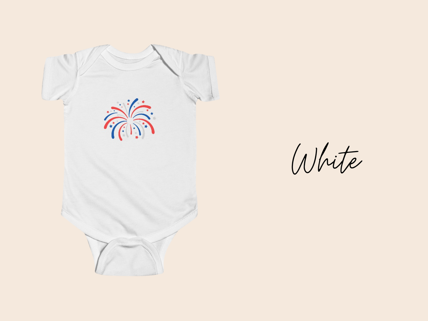 Fireworks Fourth of July Baby Bodysuit