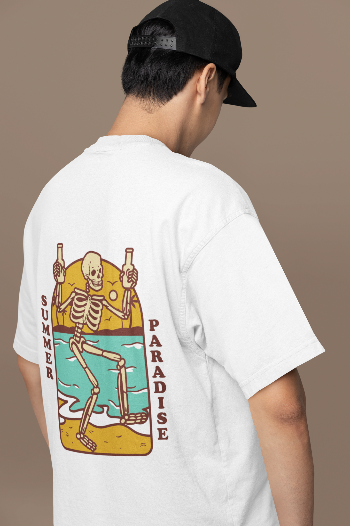 Summer Paradise Skeleton Drinking T-Shirt