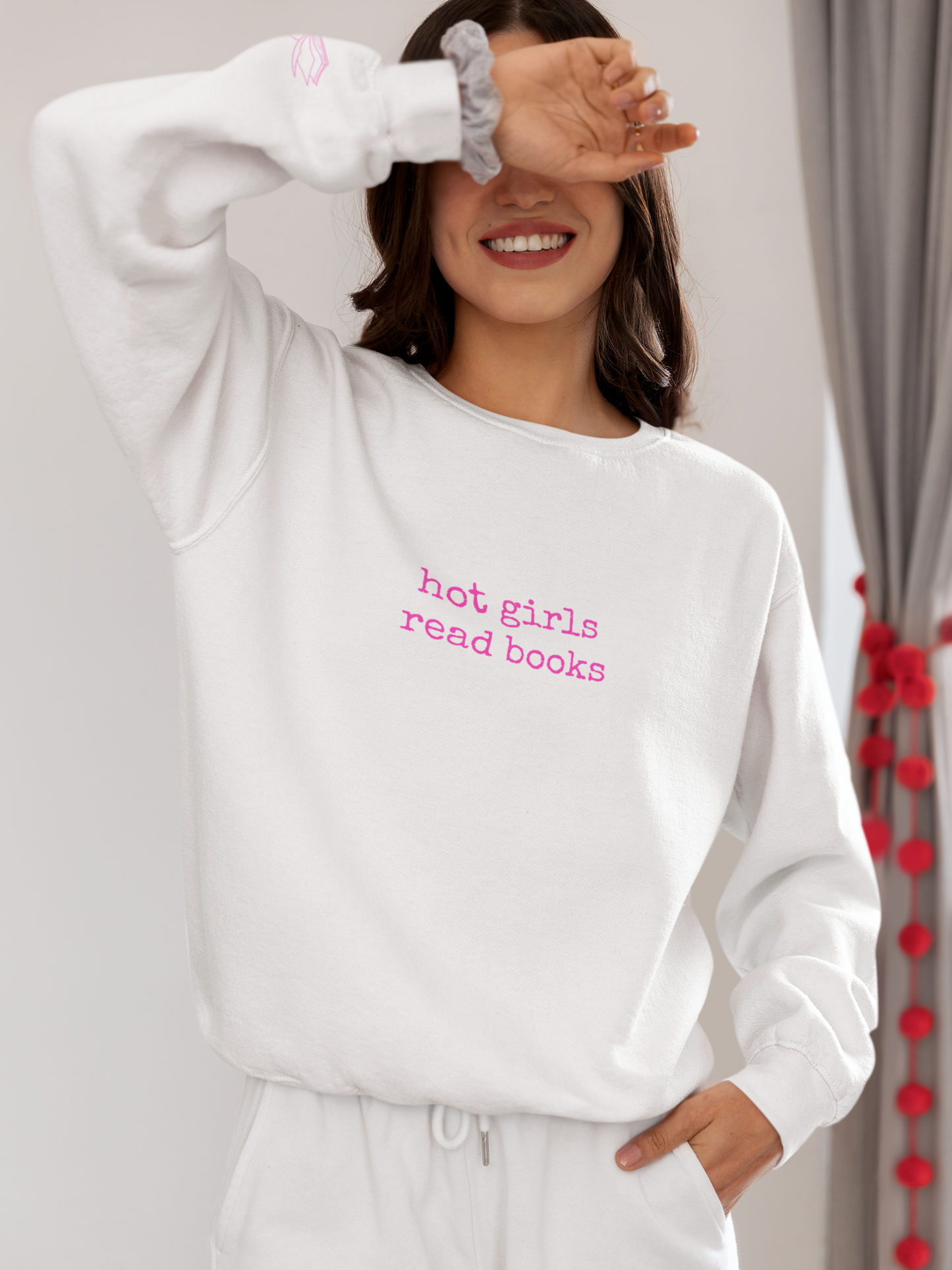 Hot Girls Read Books Crewneck Sweatshirt