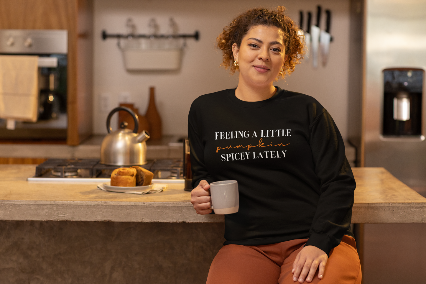 Feeling a Little Pumpkin Spicey Lately Crewneck Sweatshirt