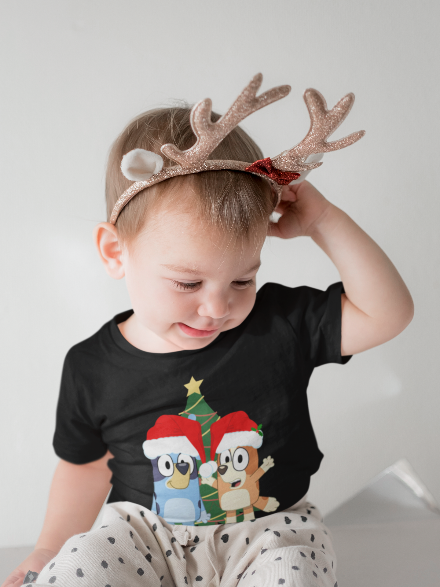 Bluey and Bingo Christmas Toddler T-Shirt | Bluey TV Show | Bluey Heeler, Winter, Christmas, Xmas, Trendy, Soft, Cute Kid's T-Shirt