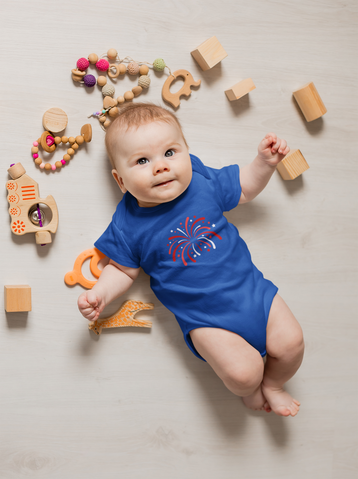 Fireworks Fourth of July Baby Bodysuit