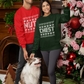 Inappropriate Couple's Ugly Christmas Sweater - Chest / Nuts Crewneck Sweatshirt